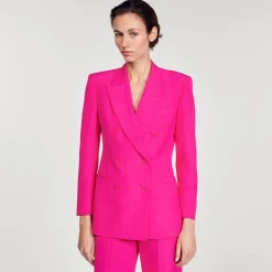 Costumes|Blousons & Vestes*SANDRO Veste à Boutonnage Croisé Fushia