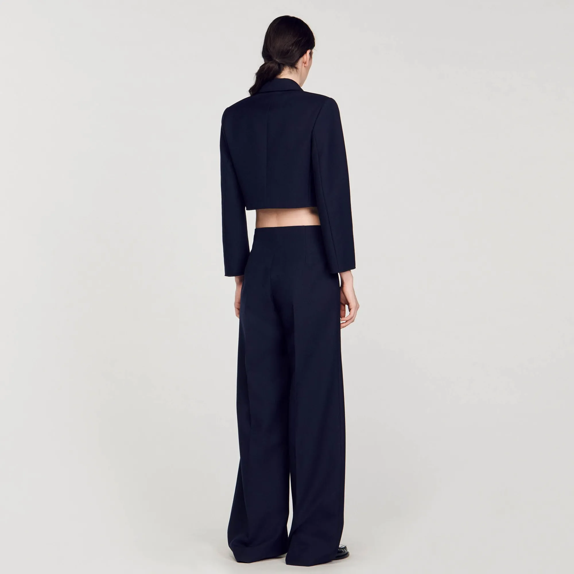 Costumes|Blousons & Vestes*SANDRO Veste Courte à Double Boutonnage Bleu marine