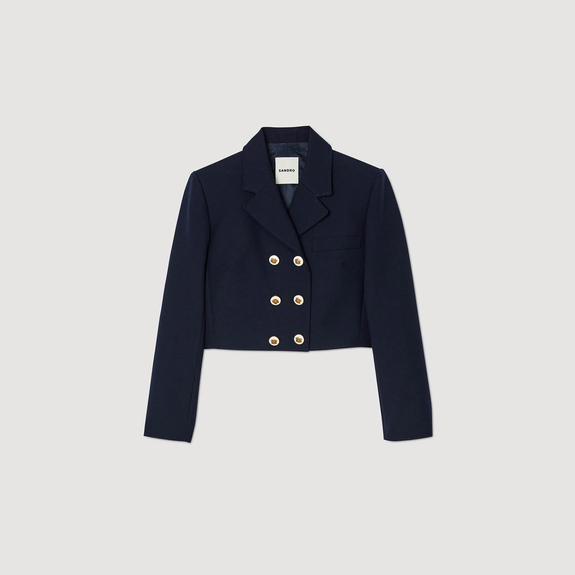 Costumes|Blousons & Vestes*SANDRO Veste Courte à Double Boutonnage Bleu marine
