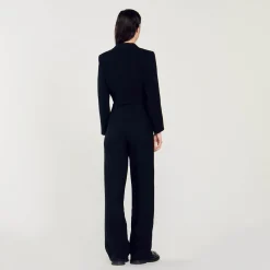 Manteaux|Costumes*SANDRO Veste Courte Boutonnée En Tweed Noir