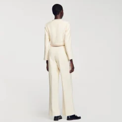 Ensembles|Blousons & Vestes*SANDRO Veste Courte En Tweed Ecru