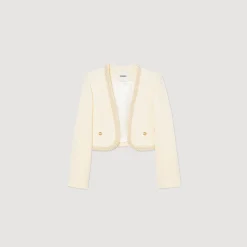 Ensembles|Blousons & Vestes*SANDRO Veste Courte En Tweed Ecru