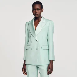 Costumes|Blousons & Vestes*SANDRO Veste De Costume Vert D'Eau
