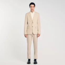 Costumes & Smokings|Vestes*SANDRO Veste De Costume Beige Clair