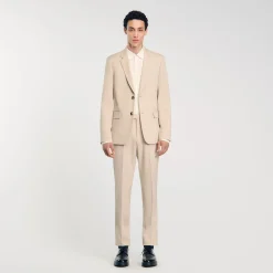 Costumes & Smokings|Vestes*SANDRO Veste De Costume Beige Clair