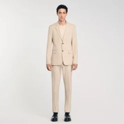 Costumes & Smokings|Vestes*SANDRO Veste De Costume Beige Clair