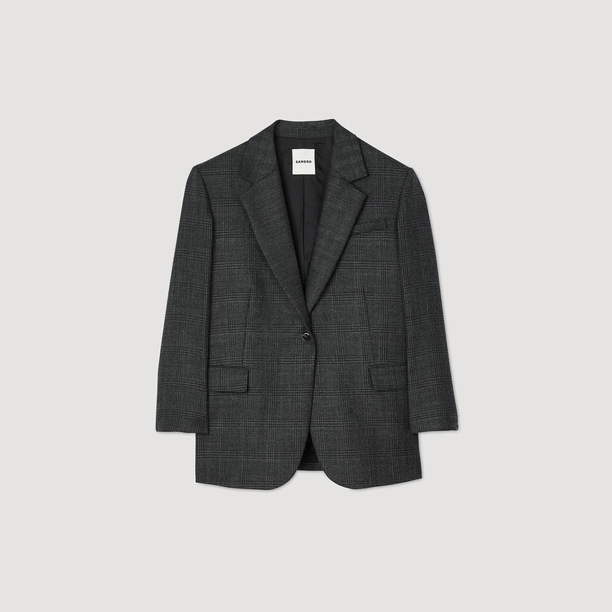 Ensembles|Blousons & Vestes*SANDRO Veste De Costume à Carreaux Gris Foncé