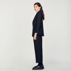Manteaux|Costumes*SANDRO Veste De Costume à Double Boutonnage Noir