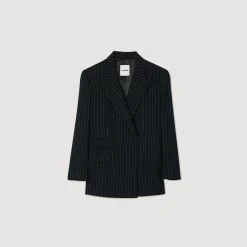 Costumes|Blousons & Vestes*SANDRO Veste De Costume à Rayures Noir