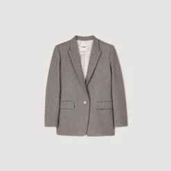 Blousons & Vestes*SANDRO Veste De Costume Chevrons Beige