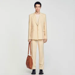 Costumes & Smokings|Vestes*SANDRO Veste De Costume Croisée Beige