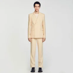 Costumes & Smokings|Vestes*SANDRO Veste De Costume Croisée Beige