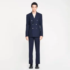 Costumes & Smokings|Vestes*SANDRO Veste De Costume Croisée Marine