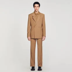 Vestes|Costumes & Smokings*SANDRO Veste De Costume Croisée Camel