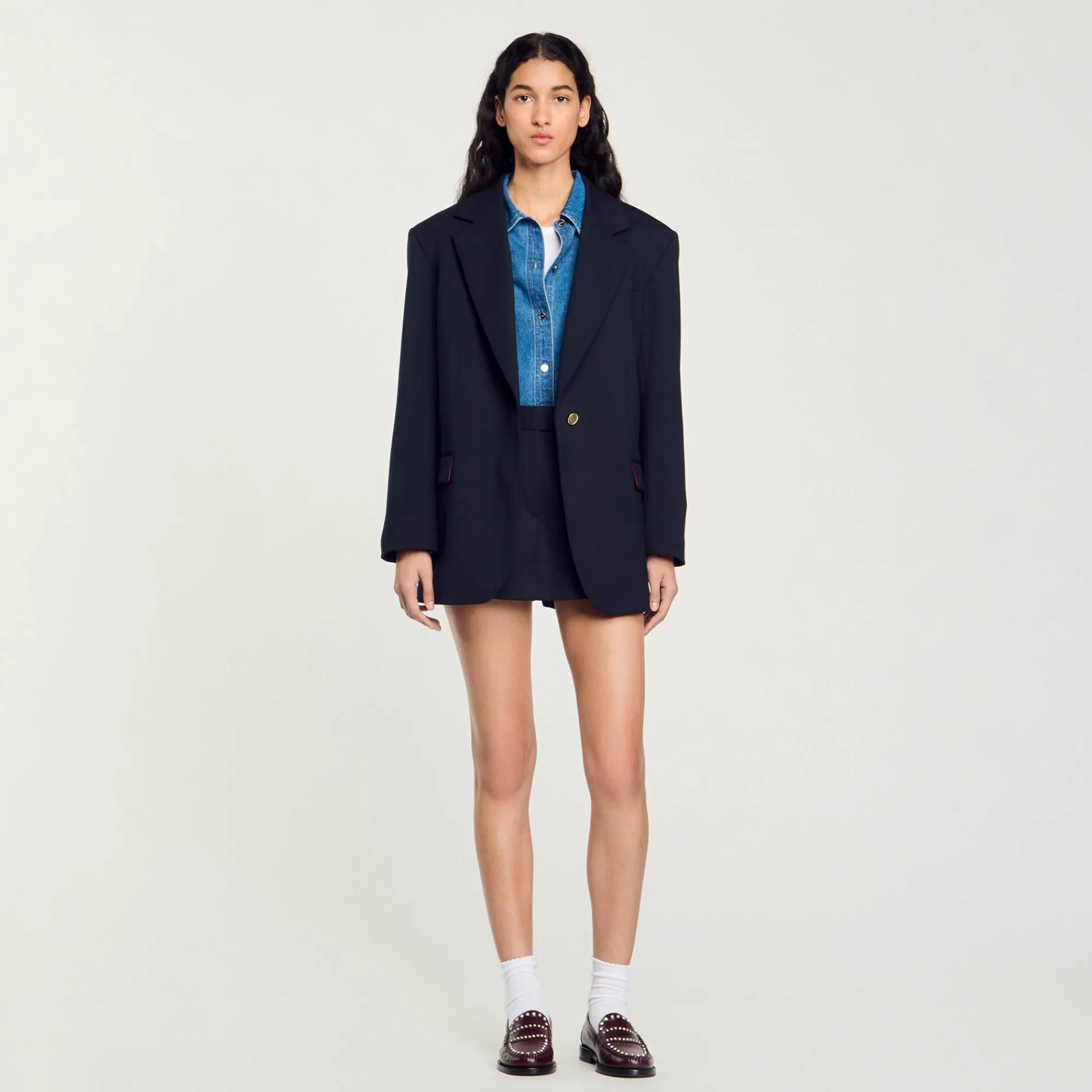Blousons & Vestes*SANDRO Veste De Costume En Laine Marine