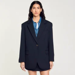Blousons & Vestes*SANDRO Veste De Costume En Laine Marine