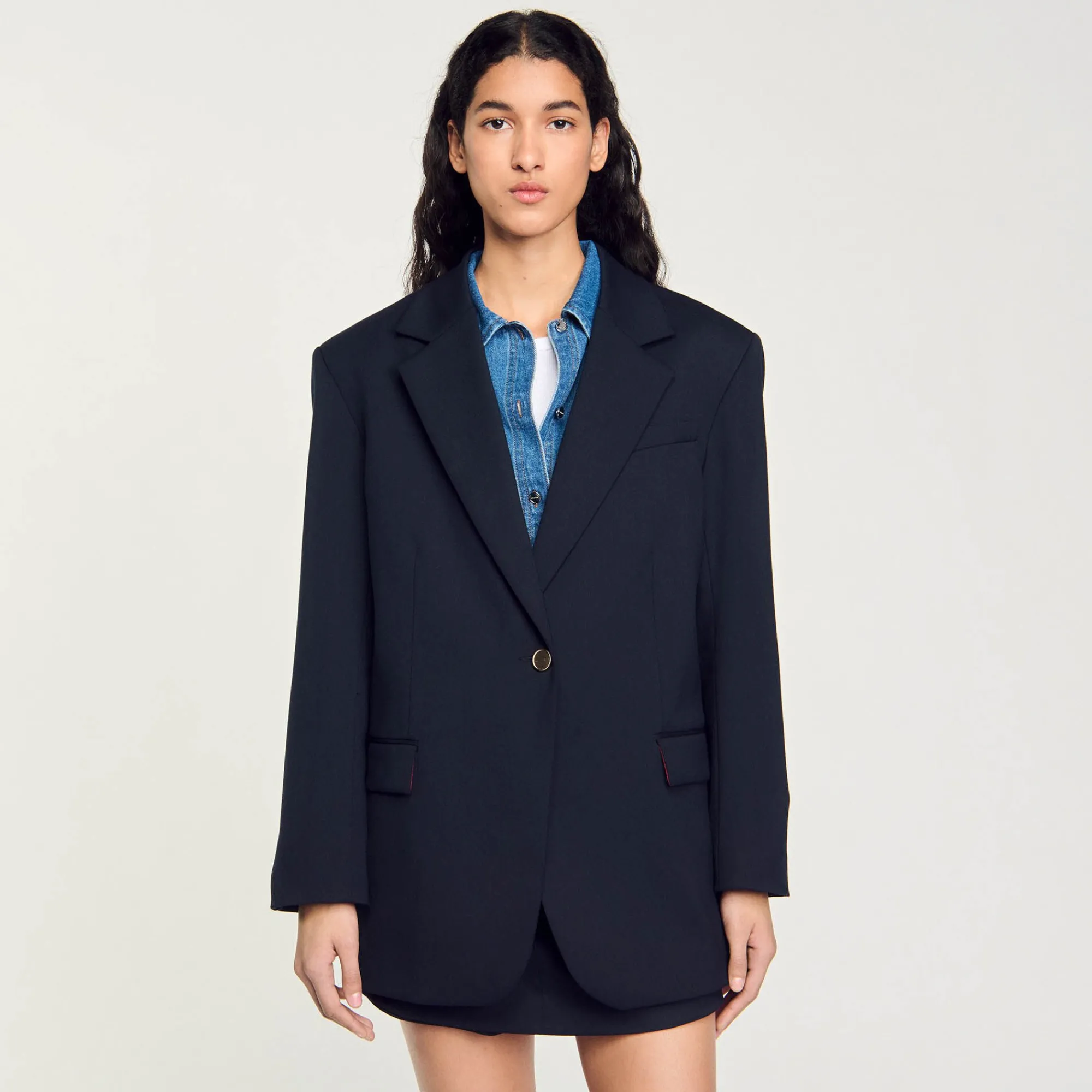 Blousons & Vestes*SANDRO Veste De Costume En Laine Marine