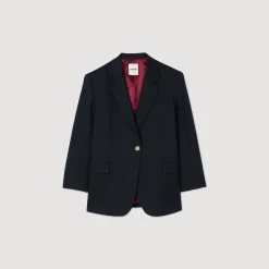 Blousons & Vestes*SANDRO Veste De Costume En Laine Marine