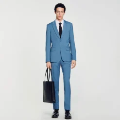 Costumes & Smokings|Vestes*SANDRO Veste De Costume En Laine Bleu Gris