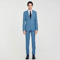 Costumes & Smokings|Vestes*SANDRO Veste De Costume En Laine Bleu Gris