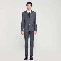 Costumes & Smokings|Vestes*SANDRO Veste De Costume En Laine gris chiné