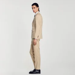 Costumes & Smokings|Vestes*SANDRO Veste De Costume En Lin Beige