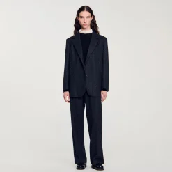 Ensembles|Blousons & Vestes*SANDRO Veste De Costume Large Gris Foncé