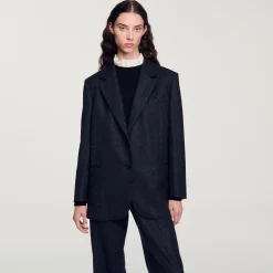 Ensembles|Blousons & Vestes*SANDRO Veste De Costume Large Gris Foncé