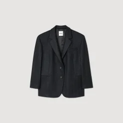 Ensembles|Blousons & Vestes*SANDRO Veste De Costume Large Gris Foncé