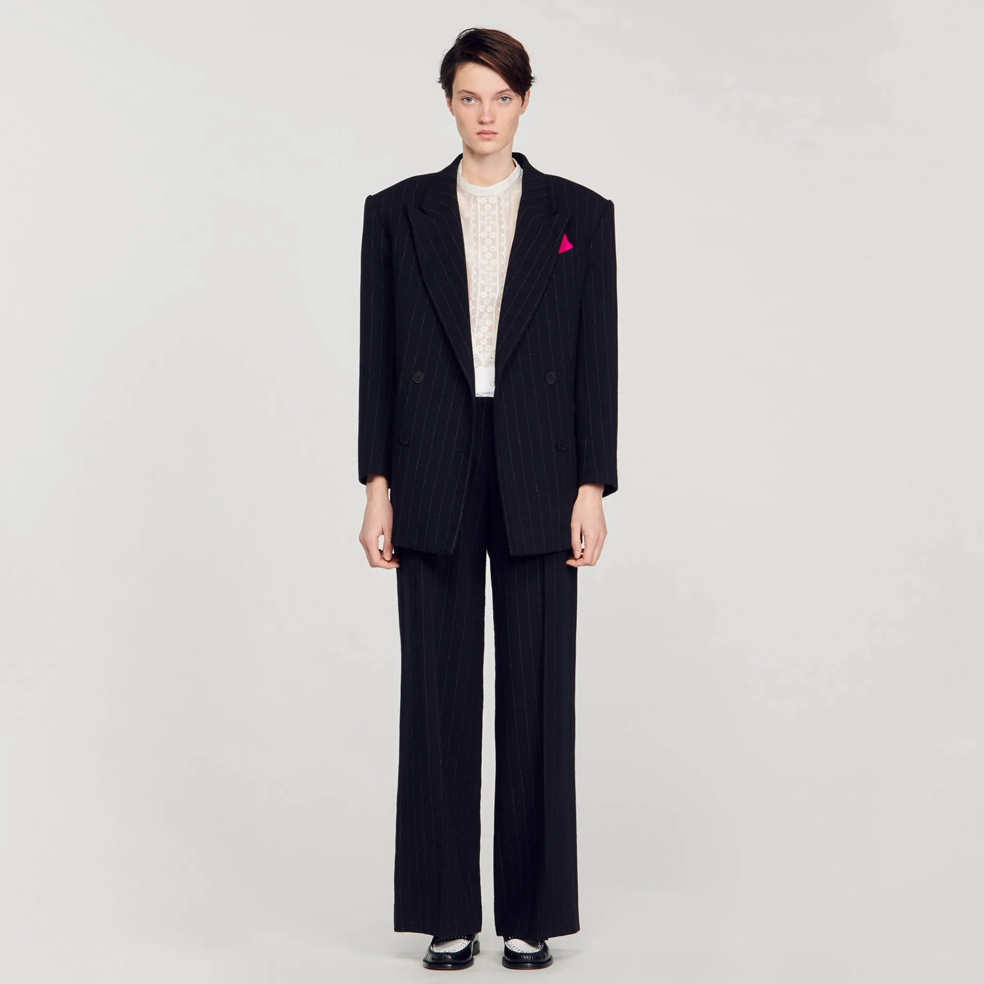 Manteaux|Costumes*SANDRO Veste De Costume Oversize Noir