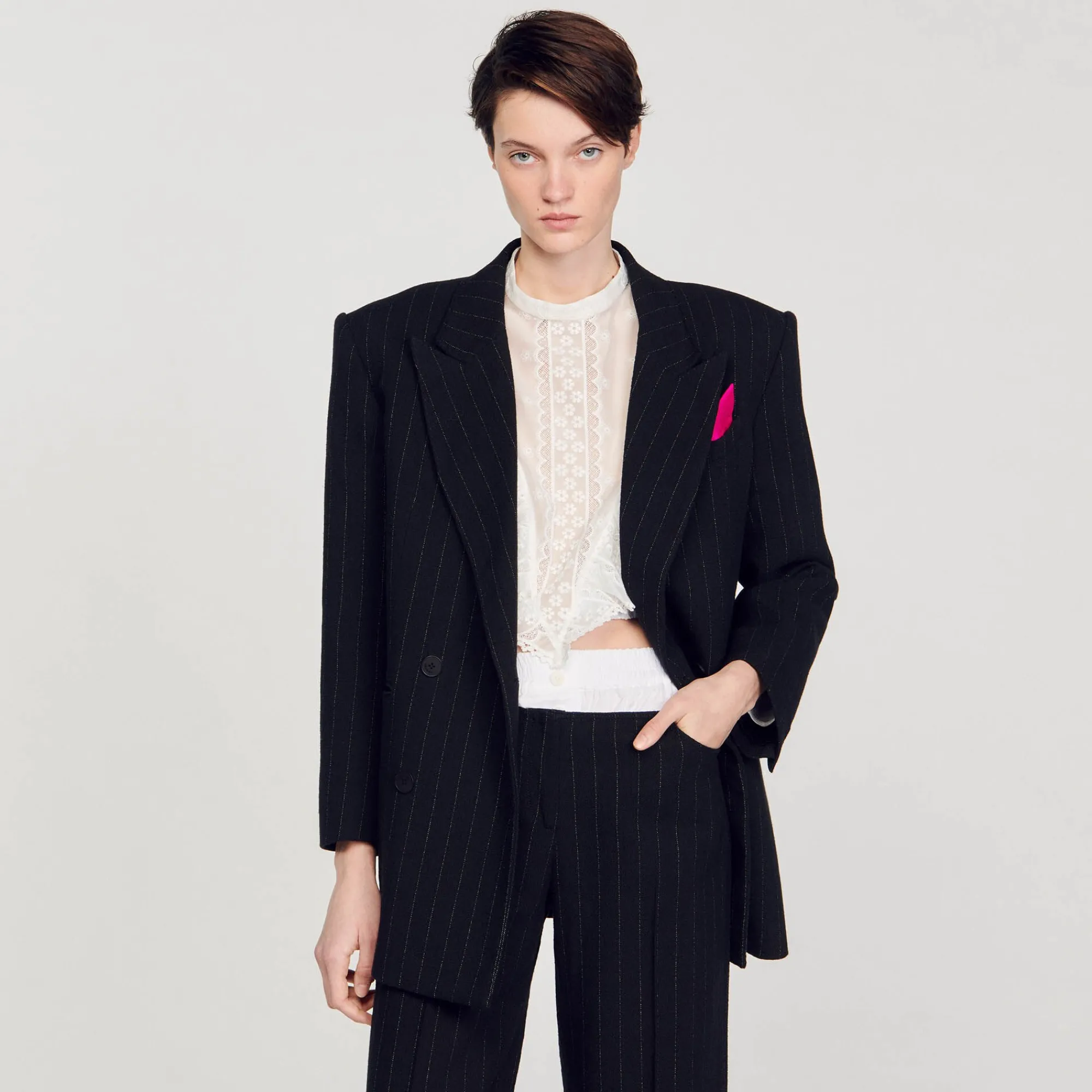 Manteaux|Costumes*SANDRO Veste De Costume Oversize Noir