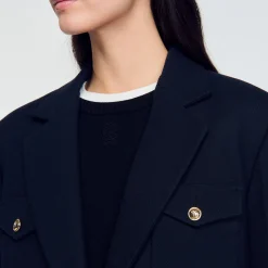 Blousons & Vestes*SANDRO Veste De Costume Oversize Marine