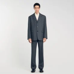 Vestes|Costumes & Smokings*SANDRO Veste De Costume Oversize Gris