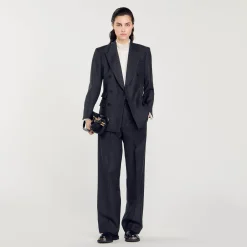 Costumes|Blousons & Vestes*SANDRO Veste De Costume Rayures Gris