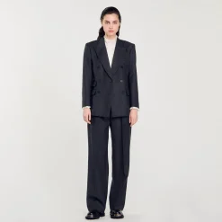 Costumes|Blousons & Vestes*SANDRO Veste De Costume Rayures Gris