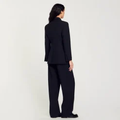 Costumes|Blousons & Vestes*SANDRO Veste De Tailleur à Boutonnage Croisé Noir