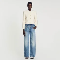 Blousons & Vestes*SANDRO Veste En Tweed Ecru / Or