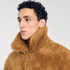 Manteaux & Blousons*SANDRO Veste Shearling Camel