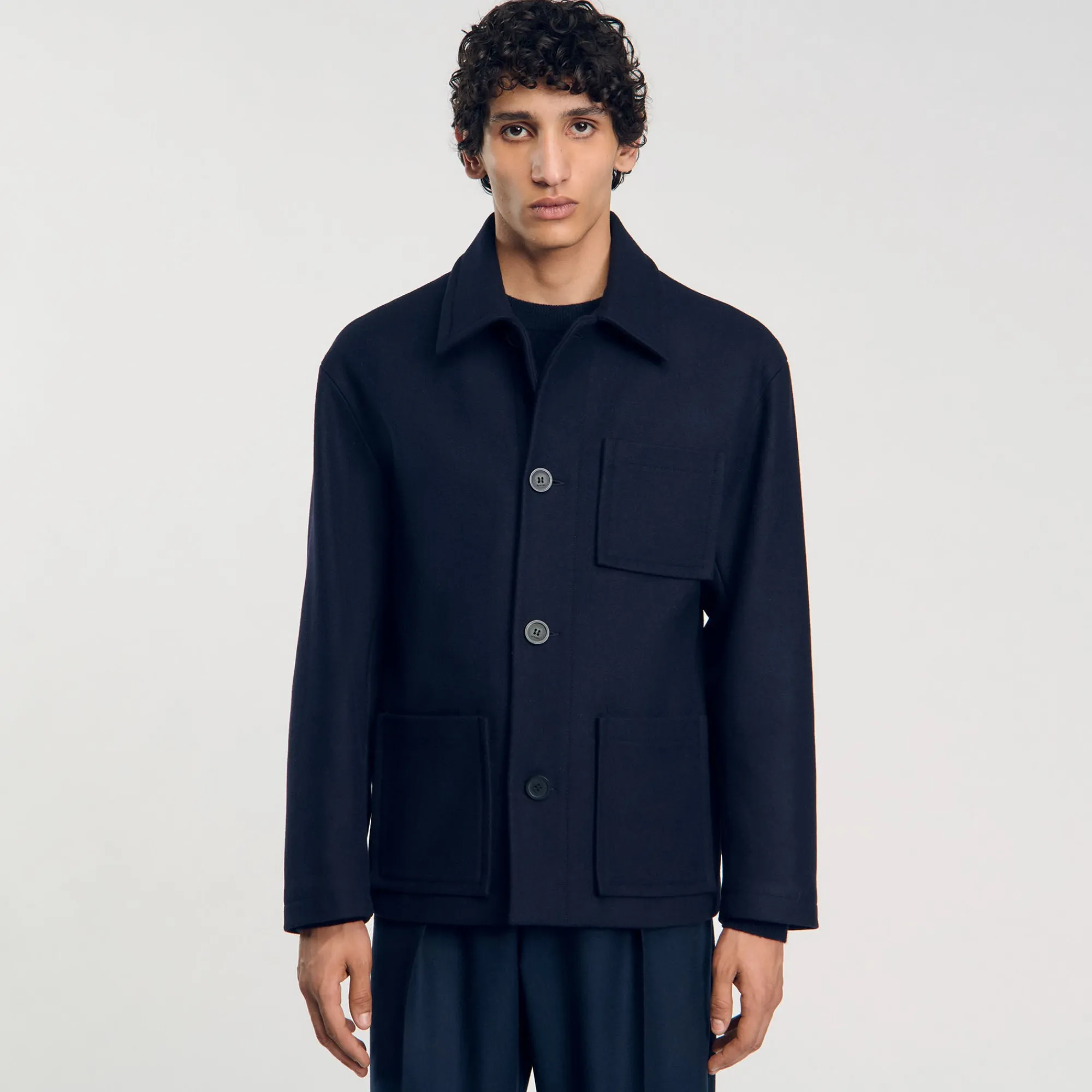 Manteaux & Blousons*SANDRO Veste Worker Marine
