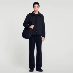 Manteaux & Blousons*SANDRO Veste Zippée Ouatinée Noir