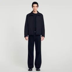 Manteaux & Blousons*SANDRO Veste Zippée Ouatinée Noir