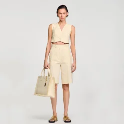 Costumes|Tops & Chemises*SANDRO Veston En Lin Mélangé Ecru
