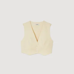 Costumes|Tops & Chemises*SANDRO Veston En Lin Mélangé Ecru